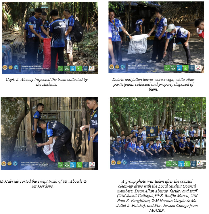 Misamis University Maritime Education CORRAL Program activities: Advancing the UN Sustainable Development Goals